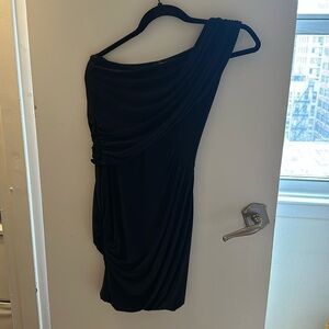 Blue one shoulder mini dress